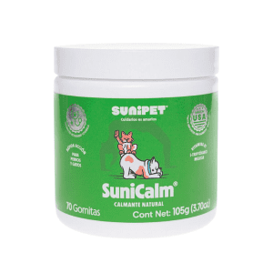 Calmante 100% natural para aliviar los problemas de comportamiento y situaciones de estrés en forma de gomita y aromatizados con higado de pollo.