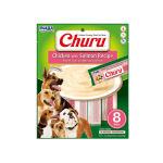 Churu Pollo Salmón para perros es un delicioso snack cremoso con alto contenido de humedad que los caninos necesitan para la salud. Libre de cereales y conservantes.